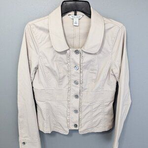 White House Black Market Khaki Jacket Size 6
